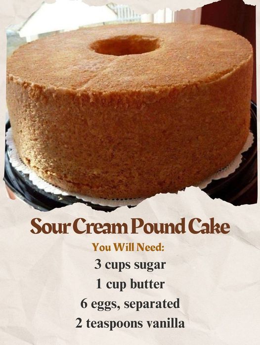 Old Fashioned Sour Cream Pound Cake - Heaven of Recipes